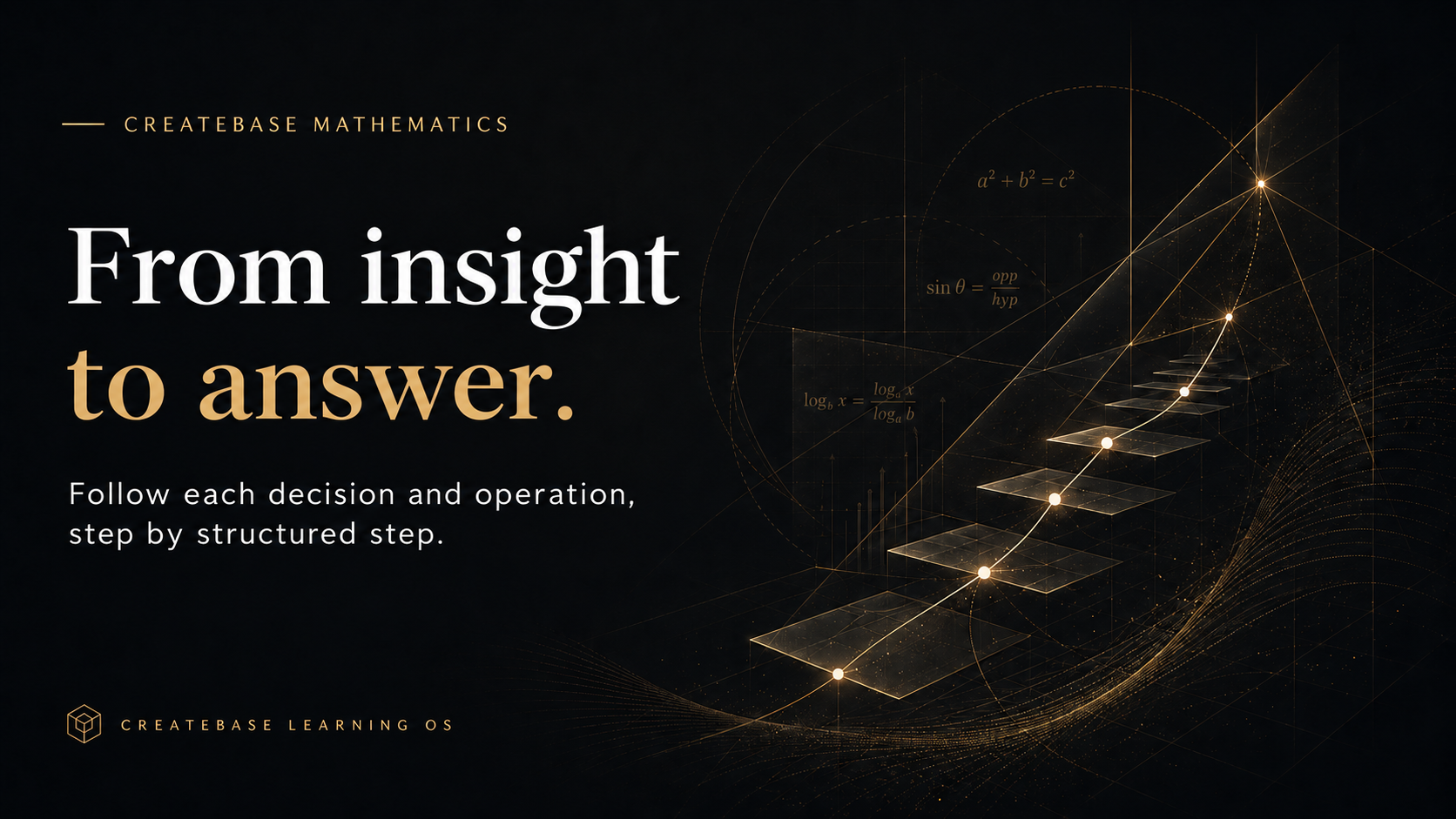 Mathematics. From insight to answer. Follow each decision and operation, step by structured step.